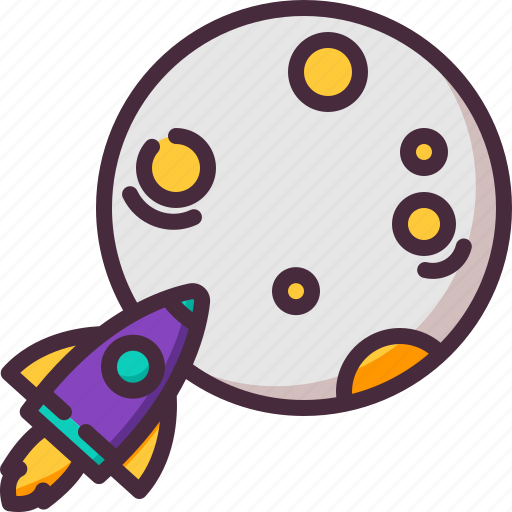 To, the, moon, rocket, up, space, extraterrestrial icon - Download on Iconfinder