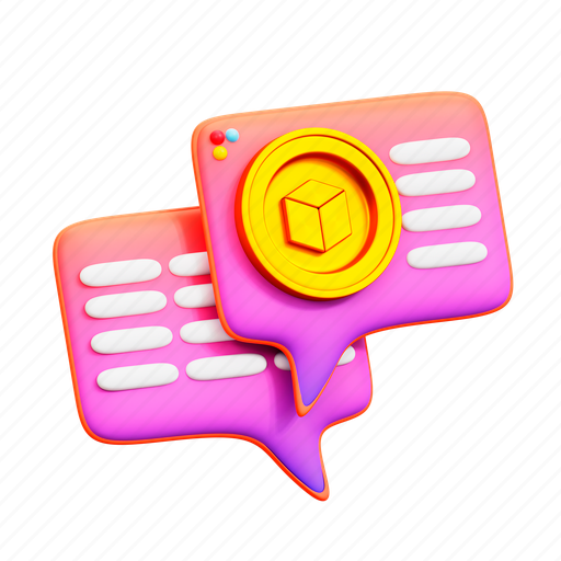 Nft, chat, etherium, message, mail, letter, talk 3D illustration - Download on Iconfinder