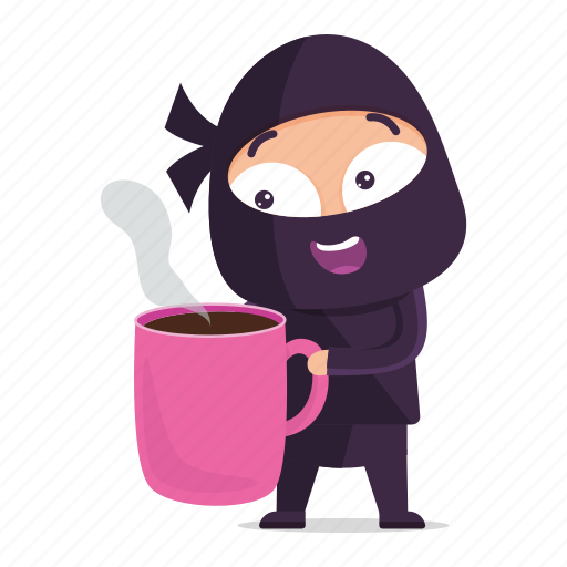 Avatar, coffee, emoji, emoticon, mug, ninja icon - Download on Iconfinder