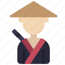 japanese, hat, assassin, shinobi, fashion, man