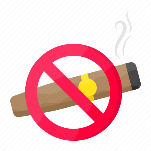 Cigar, prohibiton, no ciga, no smoking, cigarette, unhealthy, nicotine icon - Download on Iconfinder