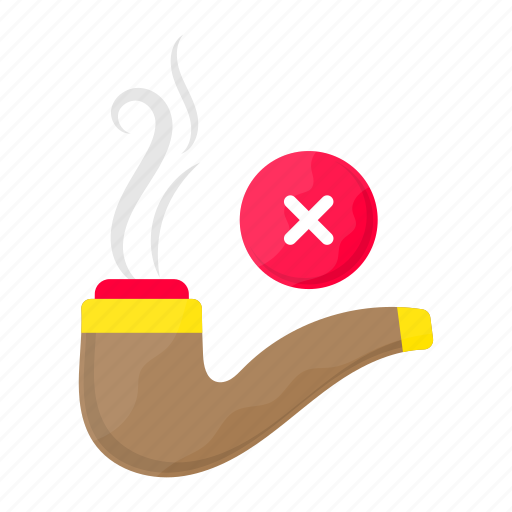 Pipe cigar, no smoking, tobacco, prohibition, nicotine, no cigar icon - Download on Iconfinder