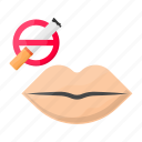 no smoking, lips, prohibition, restriction, mouth
