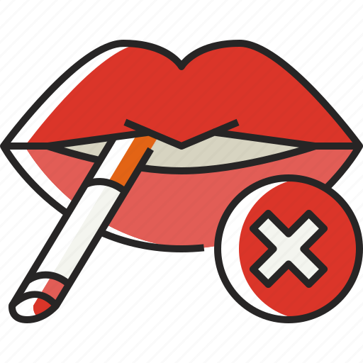 Mouth, cigarette, no mouth cigarette, no smoking, smoking, tobacco, lips icon - Download on Iconfinder