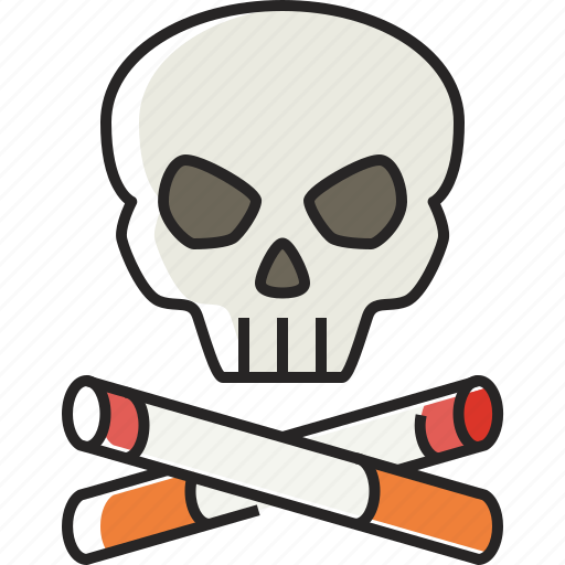 Skull, cigarettes skull, cigarette, no smoking, death, smoking, skeleton icon - Download on Iconfinder