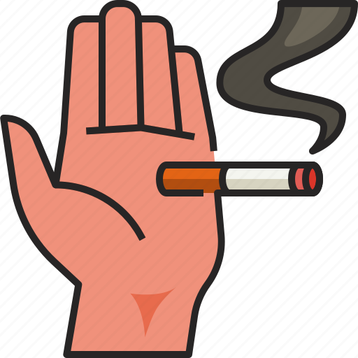 No, smoking, no smoking, cigarette, smoke, no cigarette, hand icon - Download on Iconfinder