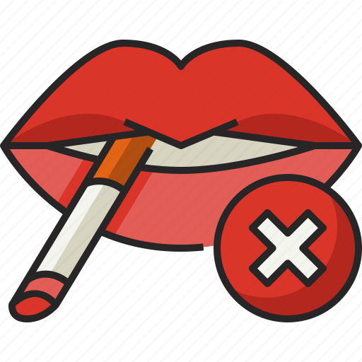 Mouth, cigarette, no mouth cigarette, no smoking, smoking, tobacco, lips icon - Download on Iconfinder