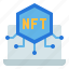 laptop, crypto, nft, token, digital, cryptocurrency, non, fungible 
