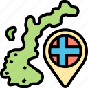 norway, map, country, europe, destination