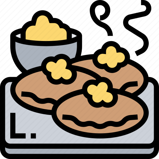 Sausage, pancake, potato, food, appetizer icon - Download on Iconfinder