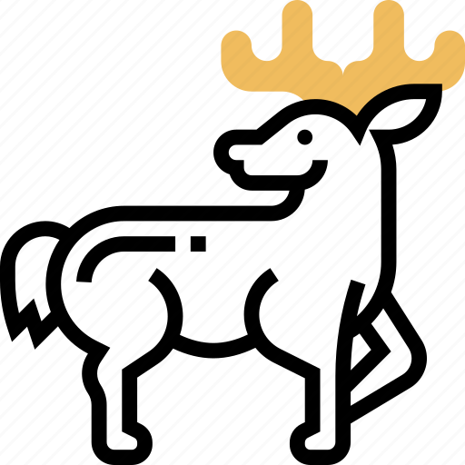 Moose, elk, antler, animal, forest icon - Download on Iconfinder