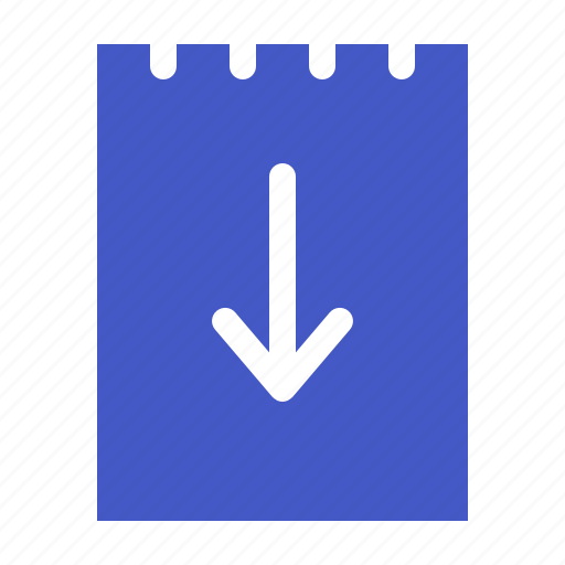 Arrow, article, down, note, stationery, writer icon - Download on Iconfinder