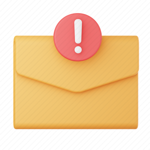 Message error, email, mail, letter, envelope, communications 3D illustration - Download on Iconfinder