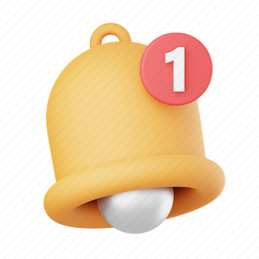 Notification, bell, ring, alert, message, mail 3D illustration - Download on Iconfinder