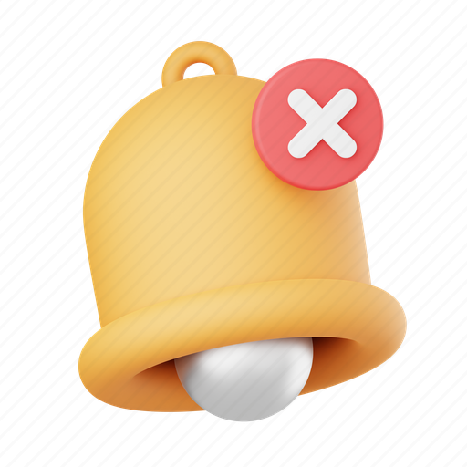 Silent, bell, ring, alert, communication, mute 3D illustration - Download on Iconfinder