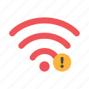 wifi, alert, network, internet, connection, communication, interaction