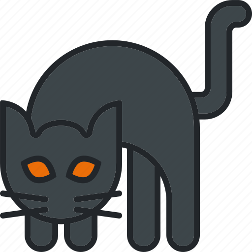 Cat, halloween, holiday, hunch, hunching, scary, spooky icon - Download on Iconfinder