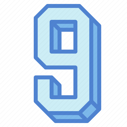 Nine, number, mathematics, score, count icon - Download on Iconfinder