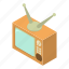 display, isometric, object, screen, technology, television, tv 