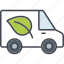 ecology, environment, leaf, nature, transportation, truck, van 