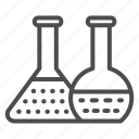 beaker, flask, glass, test, chemistry, laboratory, reagent