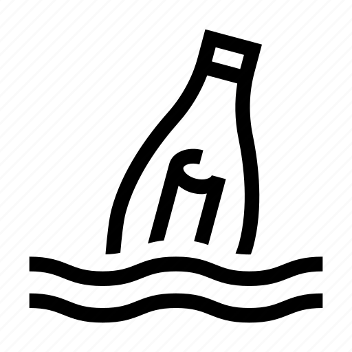 Bottle, floating, help, ocean, pirate, pollution icon - Download on Iconfinder