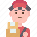 delivery, man, courier, shipping, service