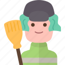 janitor, sweeper, cleaner, street, service