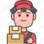 delivery, man, courier, shipping, service 