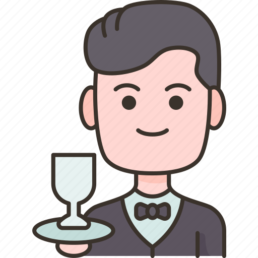 Waiter, restaurant, serving, service, man icon - Download on Iconfinder