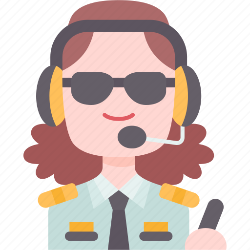 Pilot, aviation, cockpit, female, transportation icon - Download on Iconfinder