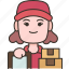 delivery, package, postal, courier, woman 