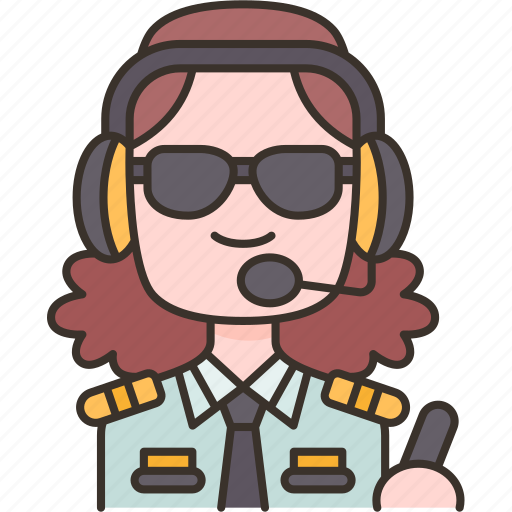 Pilot, aviation, cockpit, female, transportation icon - Download on Iconfinder