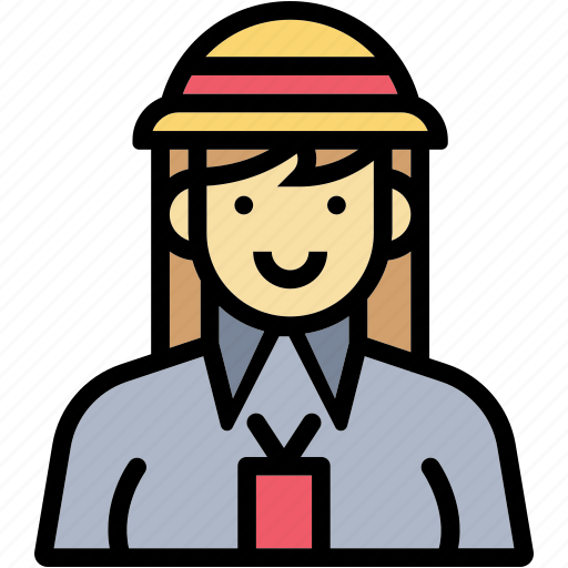 Guide, occupation, profession, tour, woman icon - Download on Iconfinder
