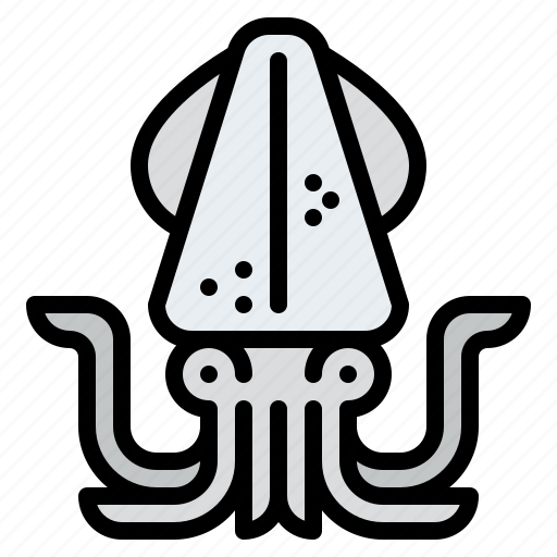 Squid, animal, ocean, sea, underwater, marine icon - Download on Iconfinder