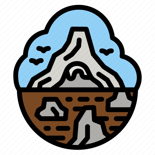 Cave, mountain, shelter, rocks, landscape icon - Download on Iconfinder
