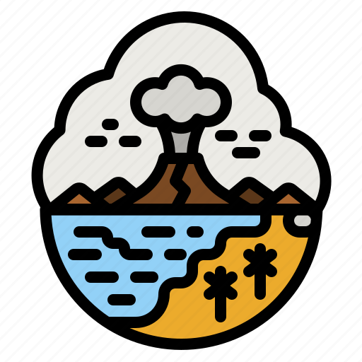 Volcano, disaster, eruption, scenery, danger icon - Download on Iconfinder
