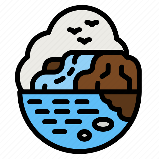 Waterfall, river, lake, water, nature icon - Download on Iconfinder