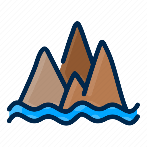 Seamount, underwater, mountain, oceanic, feature, volcanic, biodiversity icon - Download on Iconfinder