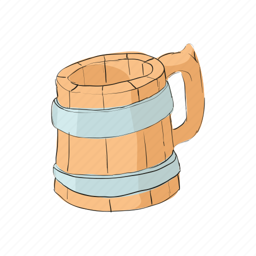 Alcohol, beer, cartoon, drink, lager, mug, wooden icon - Download on Iconfinder