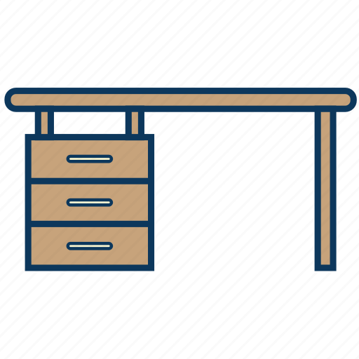 Desk, drawer, office, table, worktable icon - Download on Iconfinder