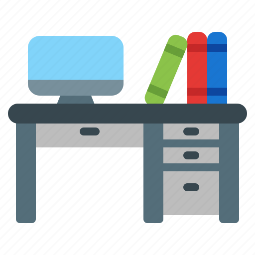 Desk, computer, house, office, work, working space, workplace icon - Download on Iconfinder