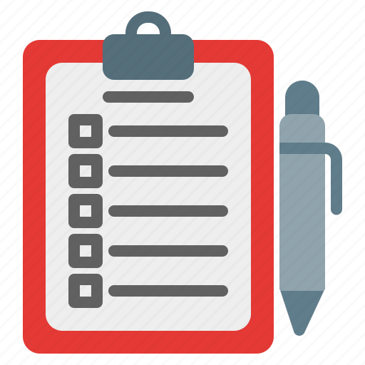 List, checklist, clipboard, report, menu, check, pen icon - Download on Iconfinder