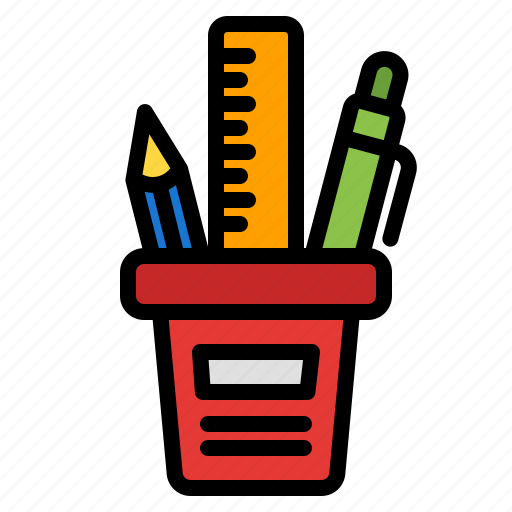 Stationery, pencil, pen, ruler, office, pencil box, pencil case icon - Download on Iconfinder