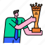 award, profession, success, winner, employee, worker, trophy 