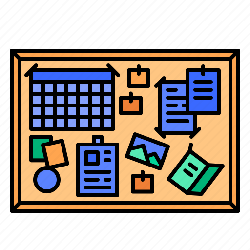 Corkboard, appointments, post, it, office, material, moodboard icon - Download on Iconfinder