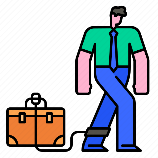Workaholic, workaholism, shackle, tired, employee, worker, briefcase icon - Download on Iconfinder