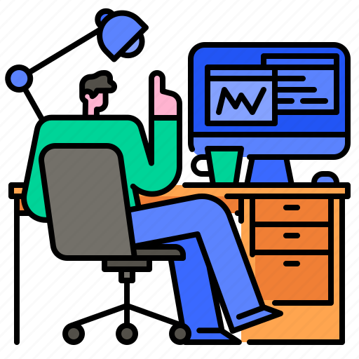 Workspace, workplace, desk, computer, office, worker, employee icon - Download on Iconfinder