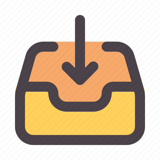 Inbox, arrows, direction, multimedia, downloading icon - Download on Iconfinder