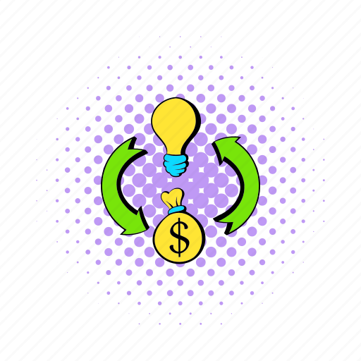 Arrow, bulb, comics, dollar, idea, light, money icon - Download on Iconfinder